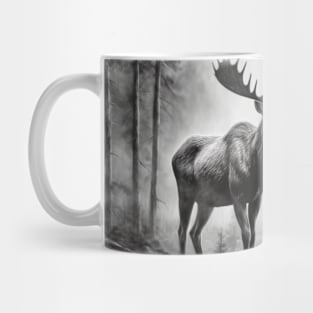 Moose Animal Discovery Wild Nature Ink Sketch Style Mug